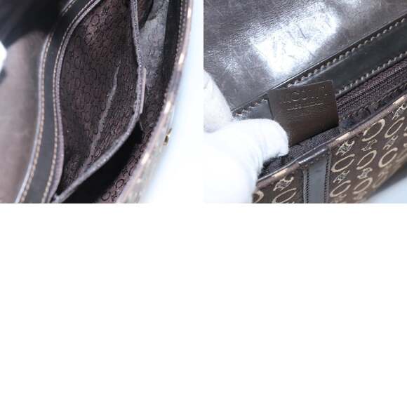 CELINE C Macadam Canvas Shoulder Bag Brown Gold - Picture 12 of 12